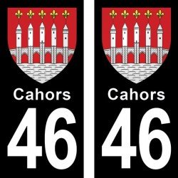 Blason Cahors - Stickers plaque immatriculation 46