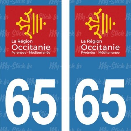 Stickers plaque immatriculation 65