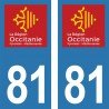 Stickers plaque immatriculation 81
