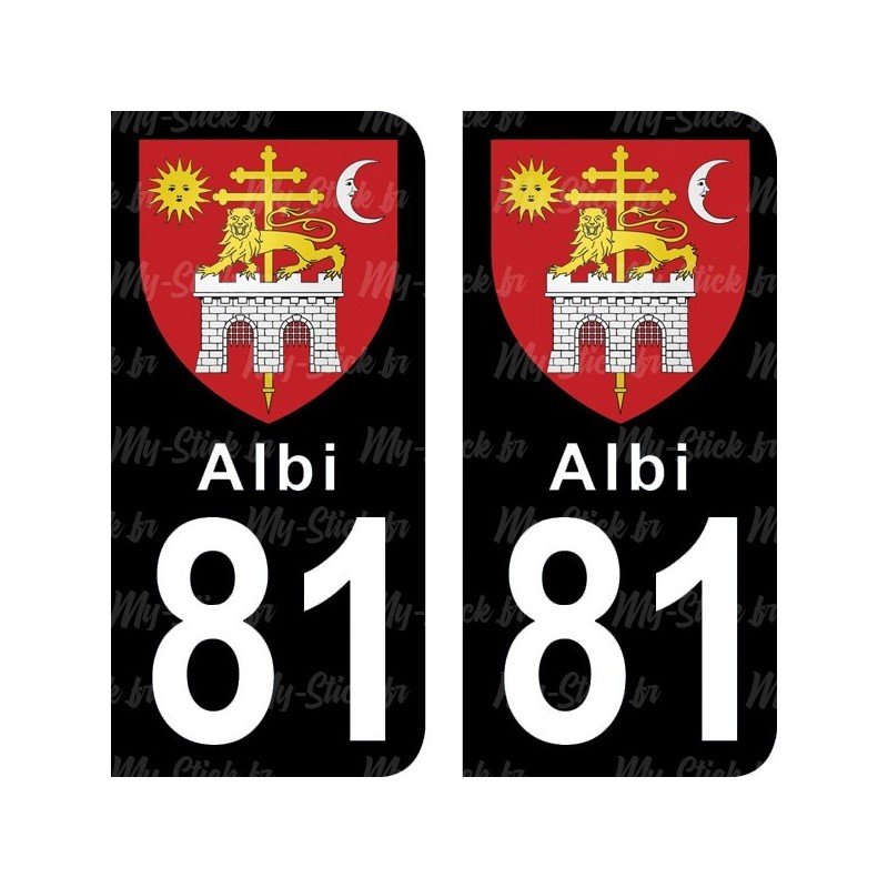 Blason Albi - Stickers plaque immatriculation 81