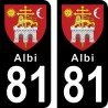 Blason Albi - Stickers plaque immatriculation 81