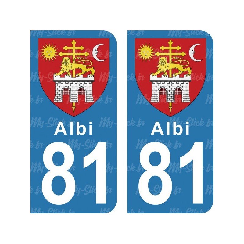 Blason Albi - Stickers plaque immatriculation 81