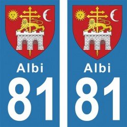 Blason Albi - Stickers plaque immatriculation 81