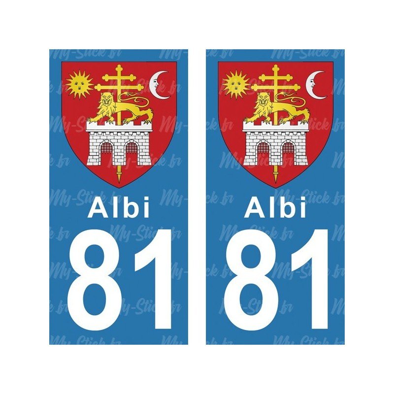 Blason Albi - Stickers plaque immatriculation 81