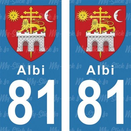 Blason Albi - Stickers plaque immatriculation 81