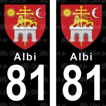 Blason Albi - Stickers plaque immatriculation 81