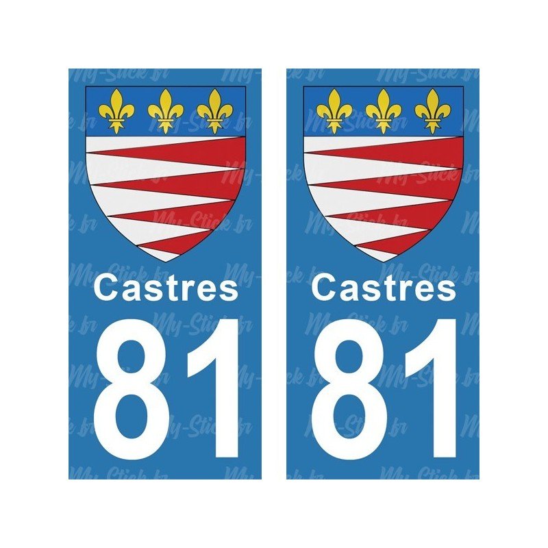 Blason Castres - Stickers plaque immatriculation 81