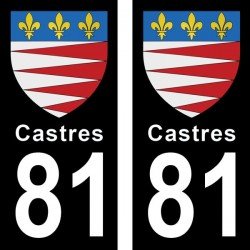 Blason Castres - Stickers plaque immatriculation 81