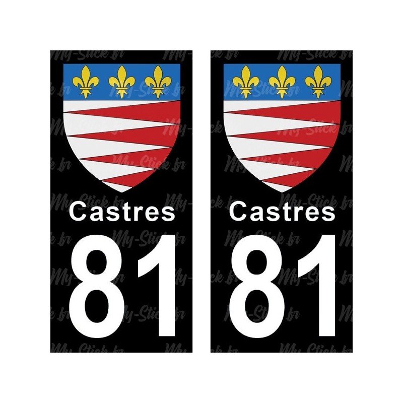 Blason Castres - Stickers plaque immatriculation 81