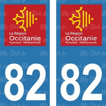 Stickers plaque immatriculation 82