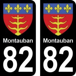 Blason Montauban - Stickers plaque immatriculation 82