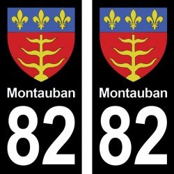 Blason Montauban - Stickers plaque immatriculation 82