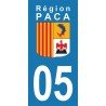 Stickers plaque immatriculation 05 Hautes-Alpes