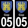 Blason Gap - Stickers plaque immatriculation 05