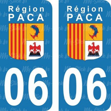 Stickers plaque immatriculation 06 Alpes-Maritimes