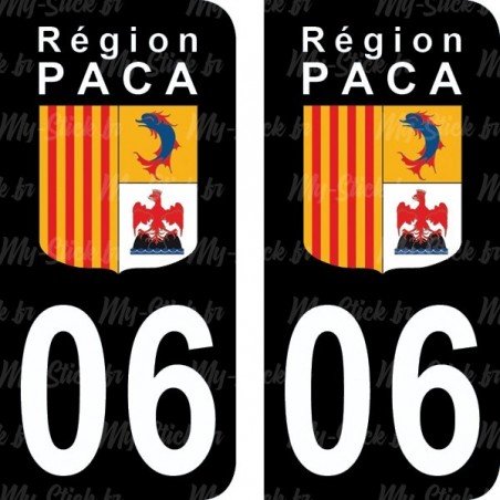 Stickers plaque immatriculation 06 Alpes-Maritimes