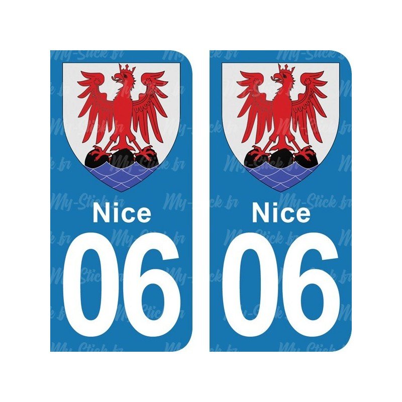 Blason Nice - Stickers plaque immatriculation 06