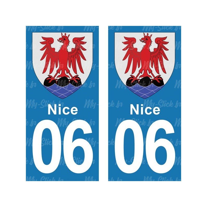 Blason Nice - Stickers plaque immatriculation 06