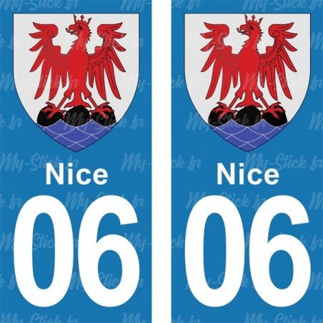 Blason Nice - Stickers plaque immatriculation 06