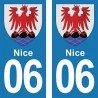 Blason Nice - Stickers plaque immatriculation 06