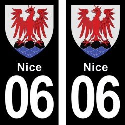 Blason Nice - Stickers plaque immatriculation 06