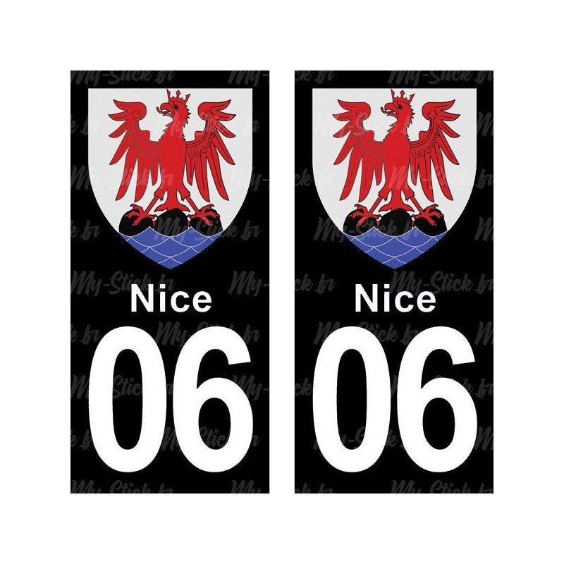 Blason Nice - Stickers plaque immatriculation 06