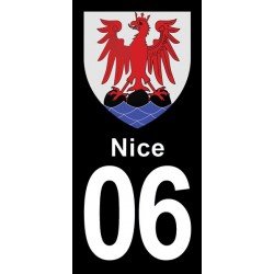 Blason Nice - Stickers plaque immatriculation 06