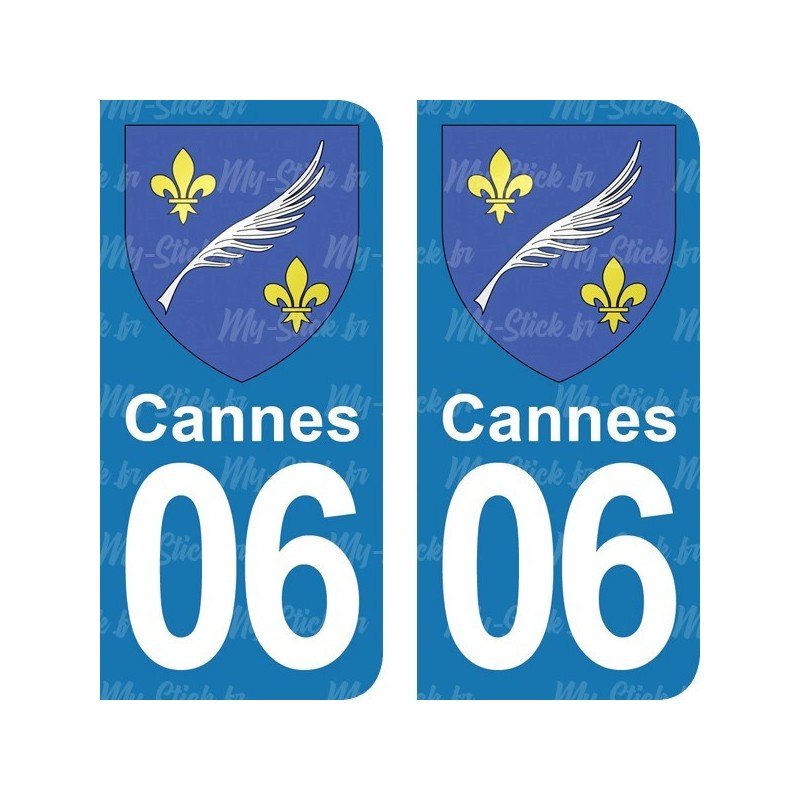 Blason Cannes - stickers plaque immatriculation 06
