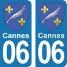 Blason Cannes - stickers plaque immatriculation 06