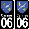 Blason Cannes - stickers plaque immatriculation 06