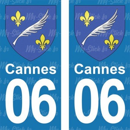 Blason Cannes - stickers plaque immatriculation 06