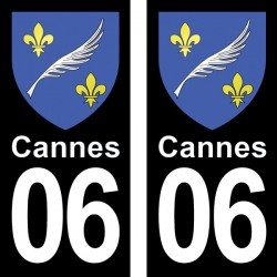 Blason Cannes - stickers plaque immatriculation 06