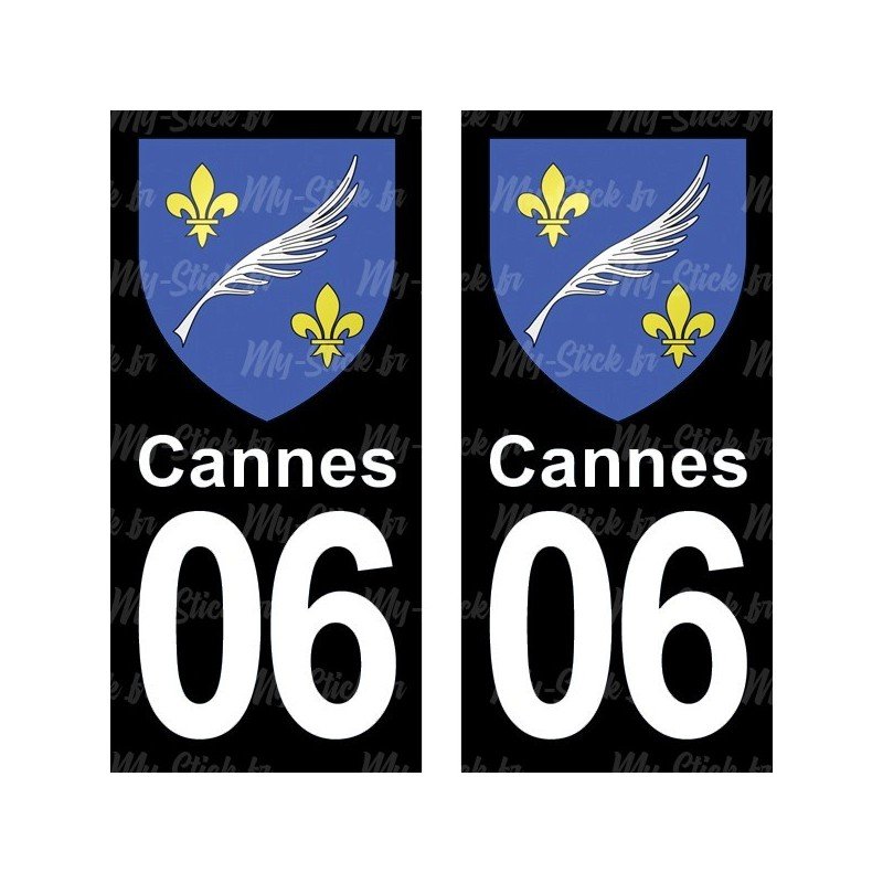 Blason Cannes - stickers plaque immatriculation 06