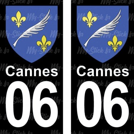 Blason Cannes - stickers plaque immatriculation 06