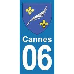 Blason Cannes - stickers plaque immatriculation 06