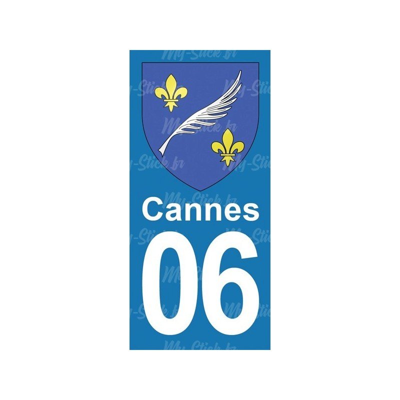 Blason Cannes - stickers plaque immatriculation 06