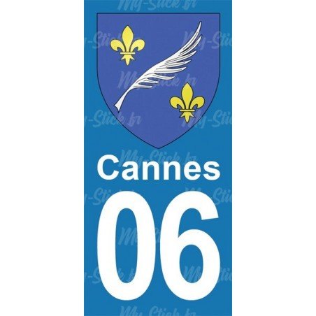 Blason Cannes - stickers plaque immatriculation 06