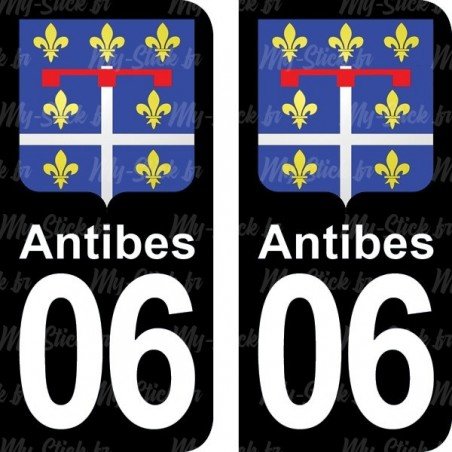 Blason Antibes - Stickers plaque immatriculation 06