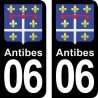 Blason Antibes - Stickers plaque immatriculation 06