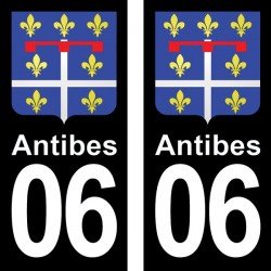 Blason Antibes - Stickers plaque immatriculation 06