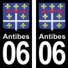 Blason Antibes - Stickers plaque immatriculation 06