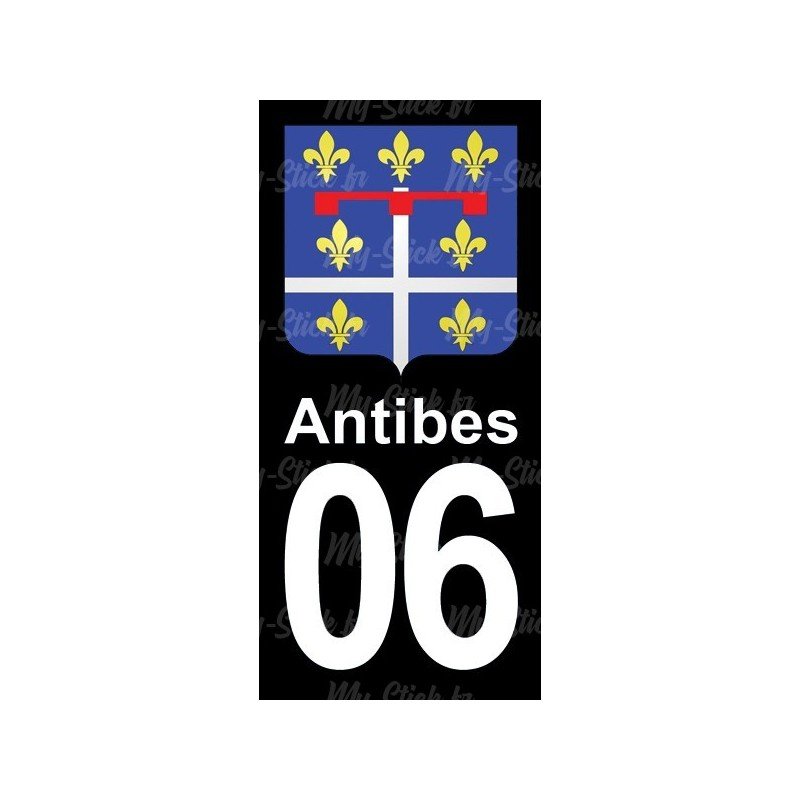 Blason Antibes - Stickers plaque immatriculation 06