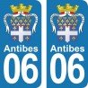 Armoirie Antibes - Stickers plaque immatriculation 06