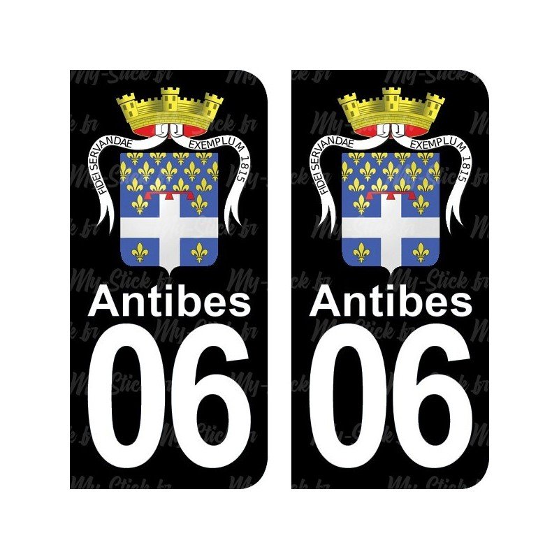 Armoirie Antibes - Stickers plaque immatriculation 06