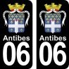 Armoirie Antibes - Stickers plaque immatriculation 06