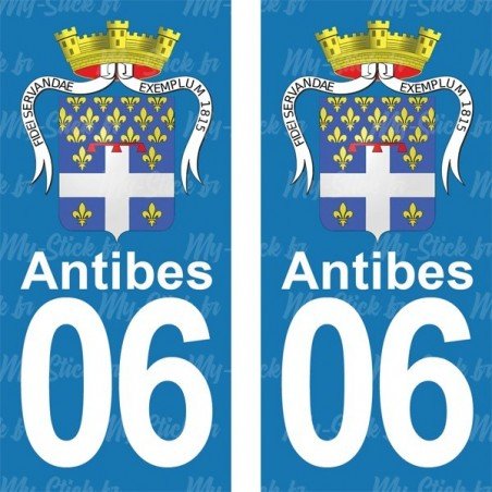 Armoirie Antibes - Stickers plaque immatriculation 06