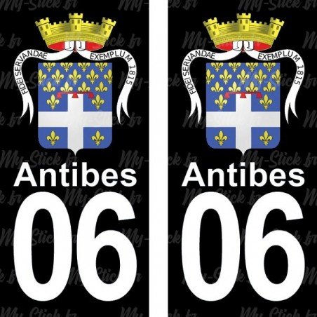 Armoirie Antibes - Stickers plaque immatriculation 06