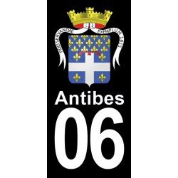 Armoirie Antibes - Stickers plaque immatriculation 06