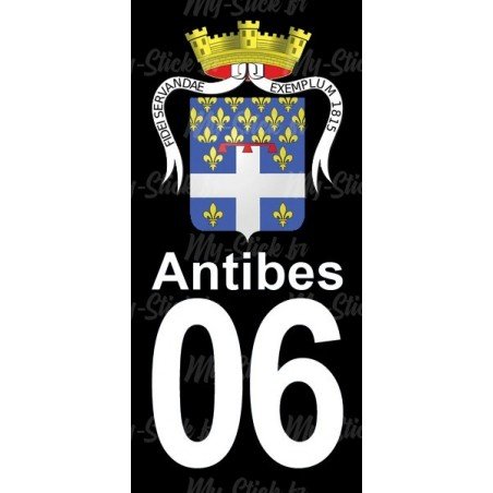 Armoirie Antibes - Stickers plaque immatriculation 06