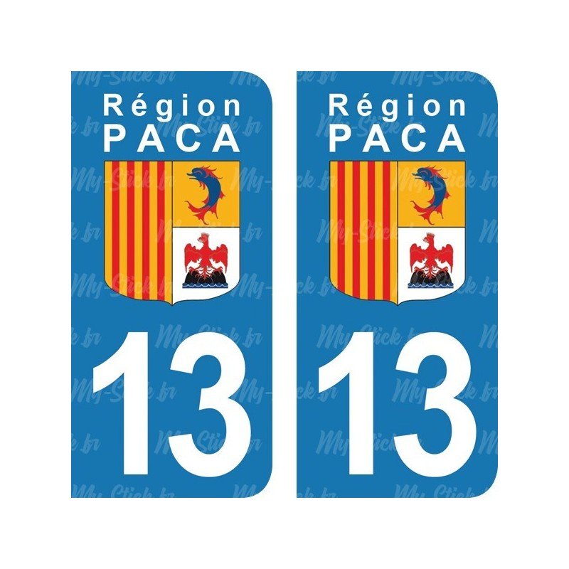 Stickers plaque immatriculation 13 Bouches-du-Rhône